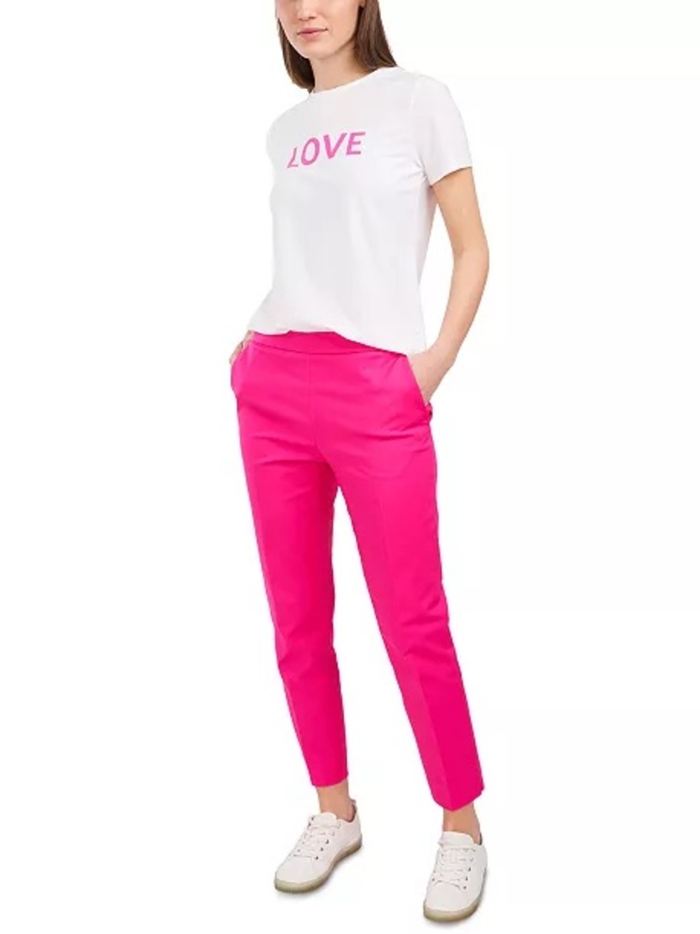 Riley & Rae Vera Slim Ankle Crop Pants in Hot Pink Size 8